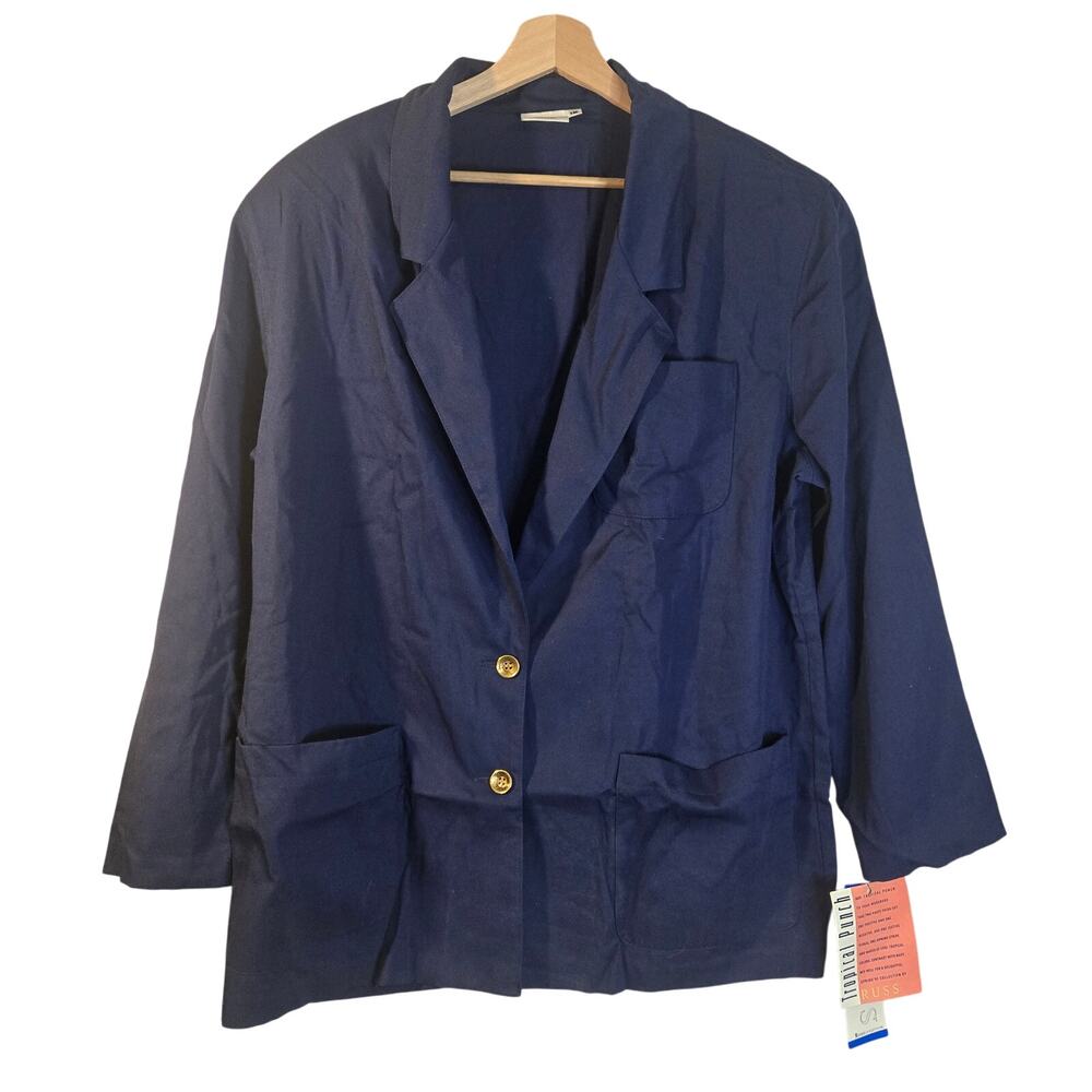 NWT Vintage Russ 18 Dark Blue Blazer/Two-Button Jacket [0165]